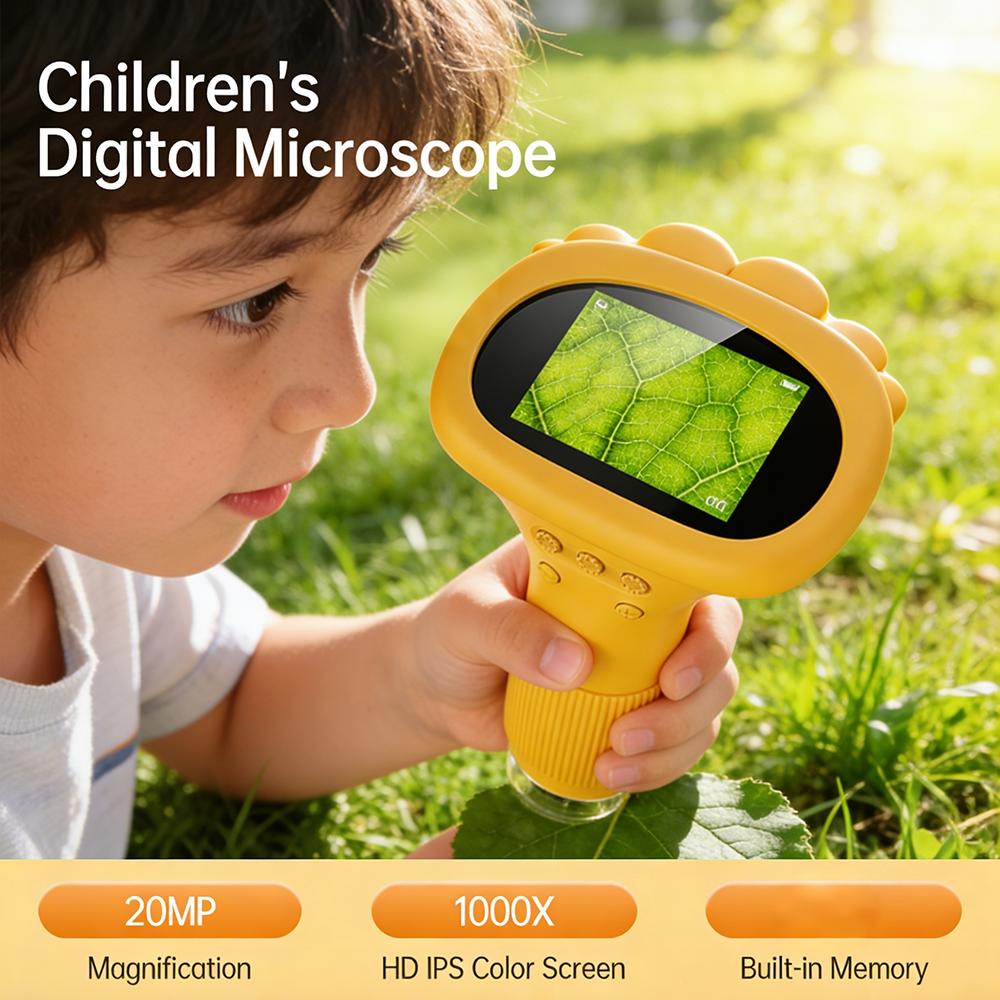 Kids' Digital Microscope - Unique Birthday/Holiday Gift for Young Science Enthusiasts