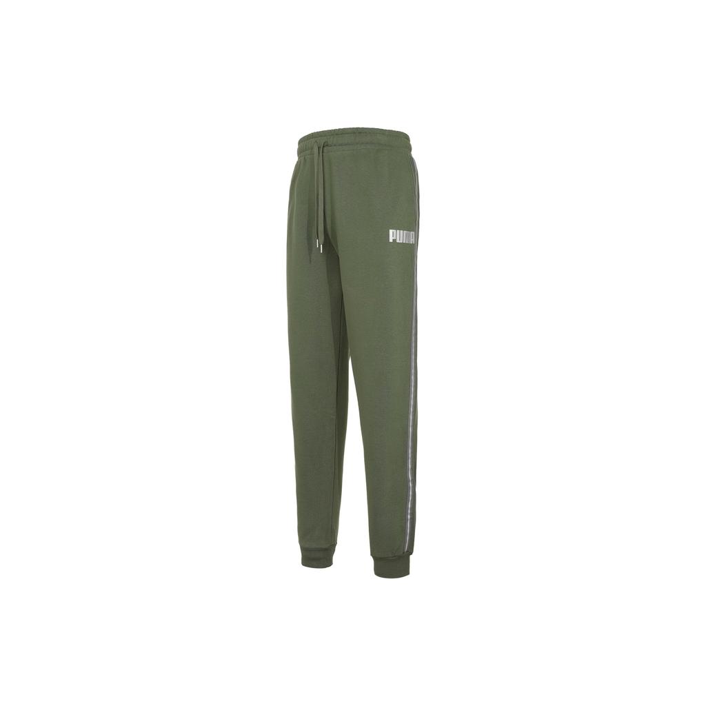 Puma Metallic Nights Drawstring Fleece-Lined Warm Casual Pants Men Bottoms Dark-Green 587142-64