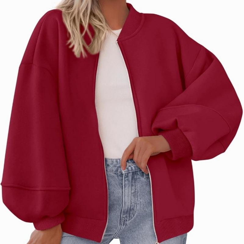 Women Casual Long Sleeve Zip Up Pilot Jacket Autumn Wear