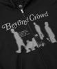 Moo Graphic Balloon Over Zip-Up Hoodie - Black