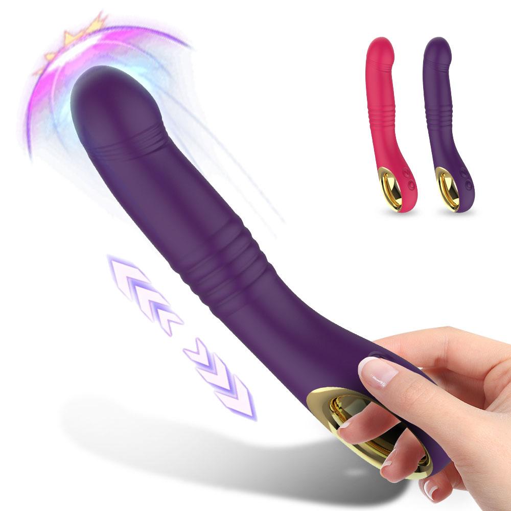 Vibrating Dildo AV Stick Telescopic Push Massage Vibrator Silicone Material Dildo Massage Female Masturbation Sex Toys, 10 Mode Adult Toys For Couples