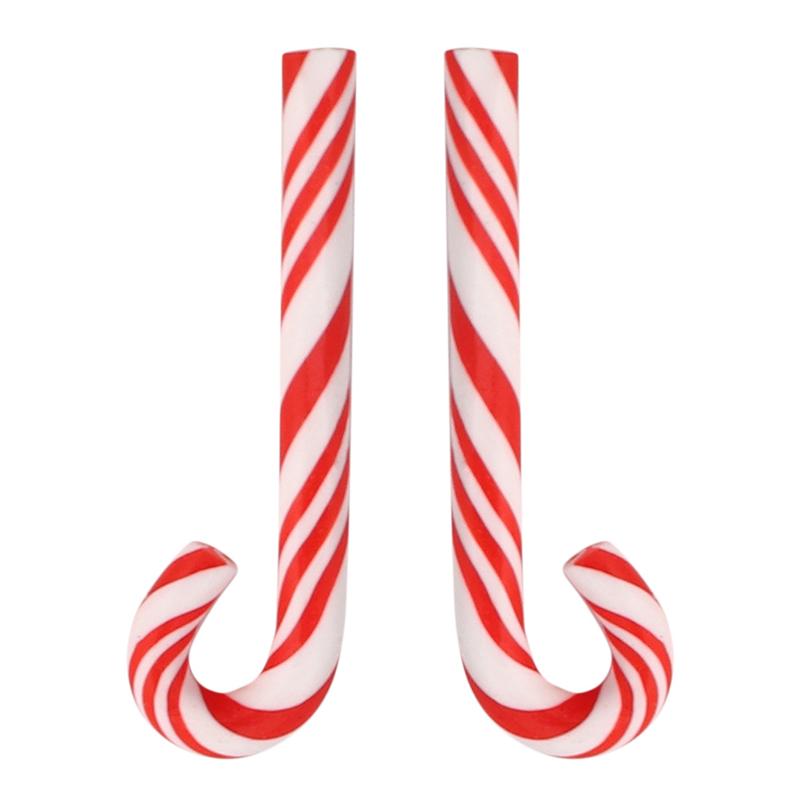 Good-150Pcs Red And White Handmade Christmas Candy Cane Kawaii Miniature Food Dollhouse Home Decor
