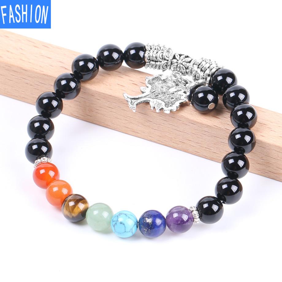 Brățară cu farmece pentru arborele vieții din cristal natural de 8 mm