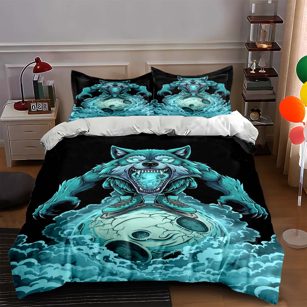 

Wolf on cracked moon. Bedding sets Duvet cover sets Duvet covers Pillowcases(1 * Duvet Cover 2 * Pillowcases, without duvet insert) 135x200cm