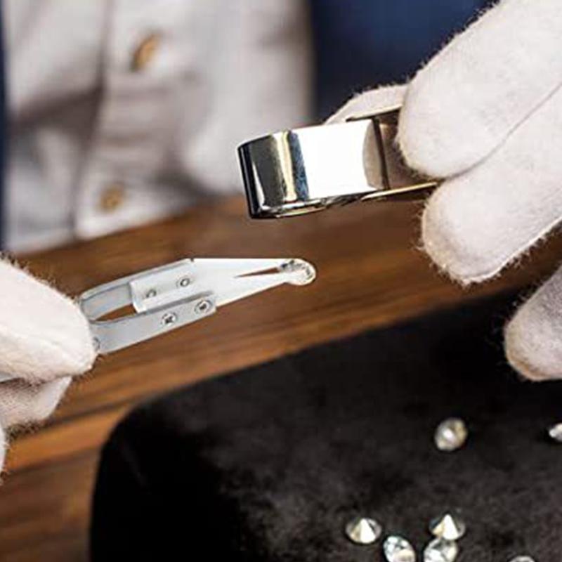 Precision Reverse Ceramic Tweezers Non-Conductive,Anti-Magnetic Point Curved Tips Tweezers Set for Cross Lock Soldering