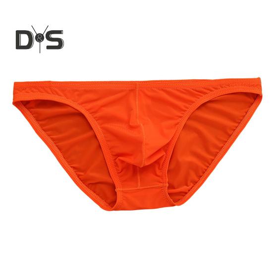 

Мужские трусы из ледяного шелка, ультратонкое нижнее белье с низкой талией и отдельной сумкой, однотонные эластичные дышащие трусики L оранжевый