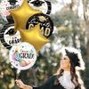12Pcs Graduation Foil Balloon Set, Congrats Grad 18-Inch Round Mylar Balloons & Star Foil Balloons, Aesthetic Class of 2026 Deco