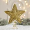 Christmas Tree Top Star Wrought Iron Ornament Five-Pointed Star Sequined Atmosphere Christmas Decorations Accessories