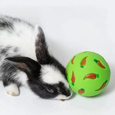 Rabbit Treat Ball Pet Slow Feeder Interactive Bunny Toy Snack Toy Ball Bite Resistant Feeding Toys Pet Supplies
