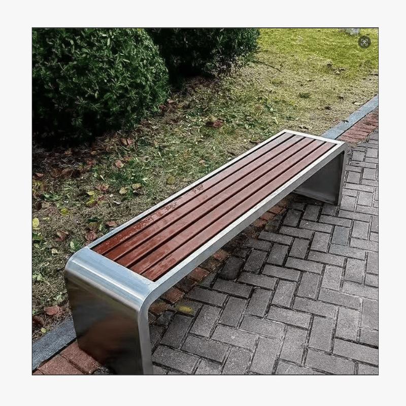 Outdoor Stainless Steel Long Bench