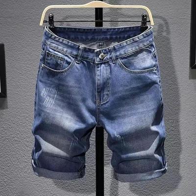 Zomer Dunne Denim Shorts Heren Jeans Heren Rechte Losse Denim Casual Broek