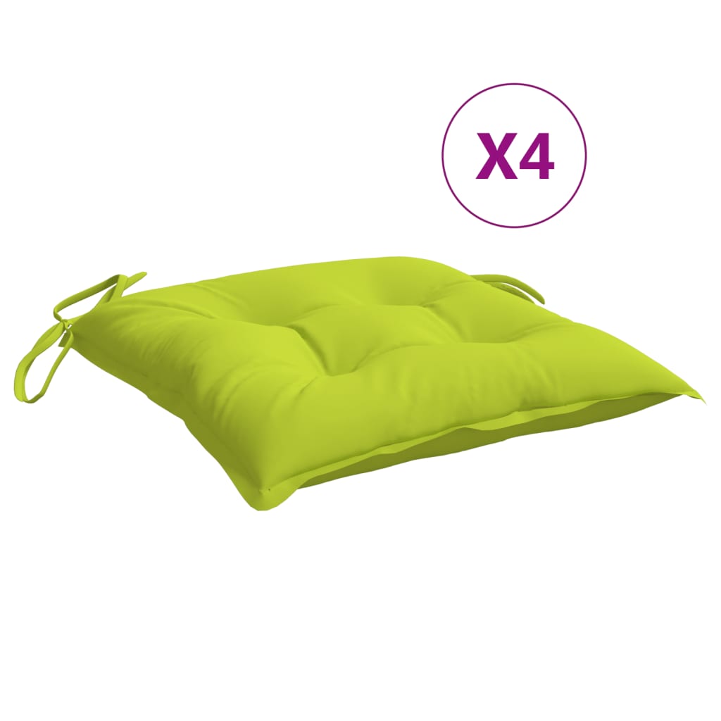 Chair Cushions 4 Pcs. Neon Green 40 X 40 X 7 Cm Oxford Fabric