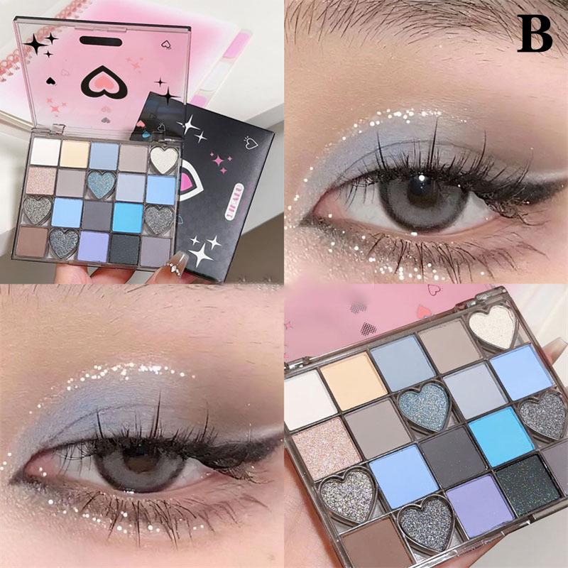 

Палетка теней Dikalu Sweetheart, холодный тон, матовые, светло-перламутровые, блестящие, черный, розовый, смоки, синий, панк, металлик, тени для век, макияж B