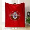 Knight Emblem on Red Background for all seasons blanket lunch break throw gift