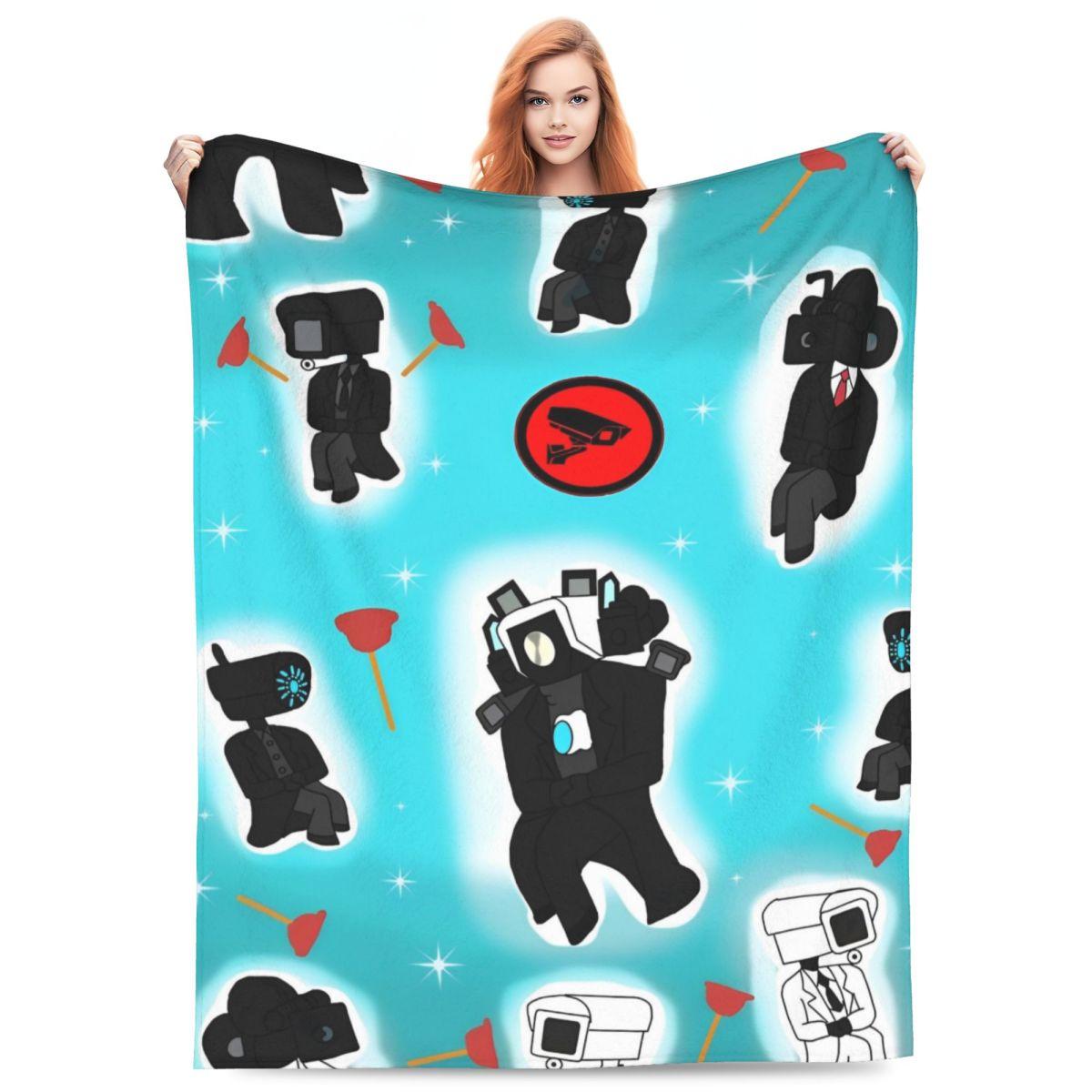 

Skibidi туалет спикерман одеяло путешествия офис фланелевые постельные принадлежности пледы для гостиной супер мягкий индивидуальный качественный покрывало 30x40in