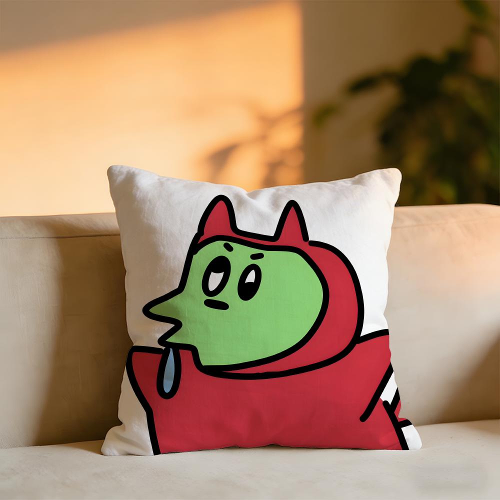 Weird Expression Doodle Cushion Cover Cozy Velvet Throw PillowSoft Warm Cushion For Sofa Bed