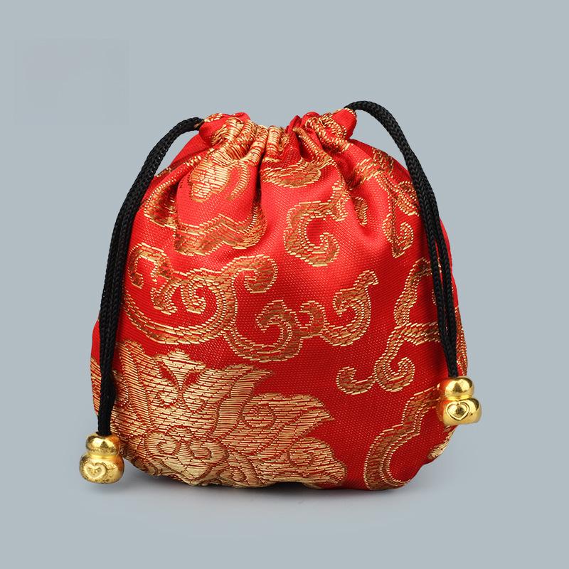 18 Brocade-Style Drawstring Bags for Buddhist Beads Bracelets & Cultural Play