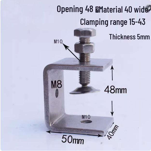 C304 Tiger Claw U-Shaped Stainless Steel Pipe Clamp