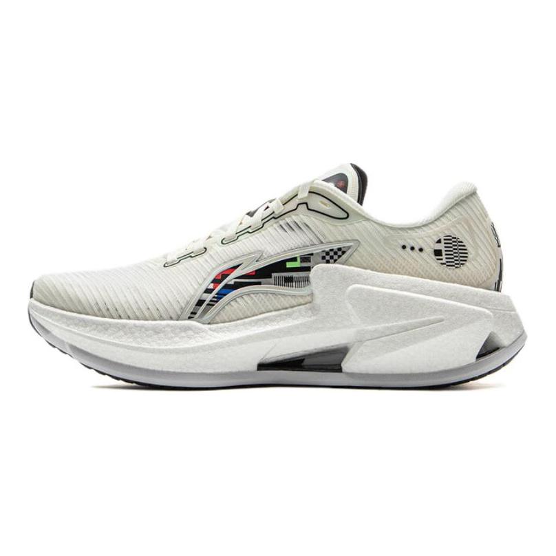 Li Ning Furious Rider 8 Cushioning Slip Resistant Abrasion Resistant Low Top Casual Running Shoes Men's White Black ARZV005-10