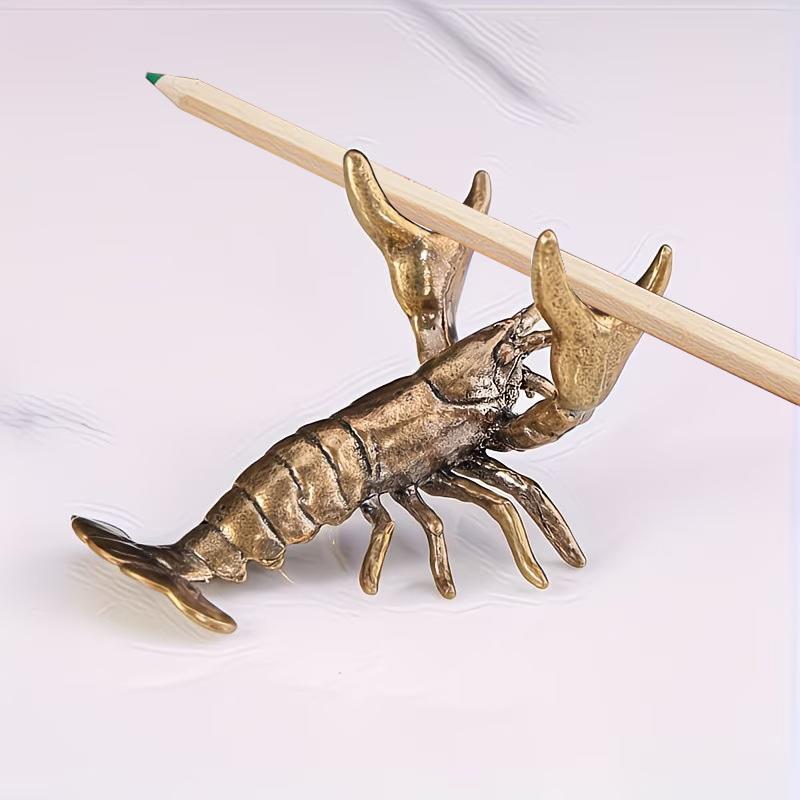 Brass Lobster Scorpion Shaped Pen Holder Ornament Vintage Perfect For Home Office Desk Study Table Decor Display