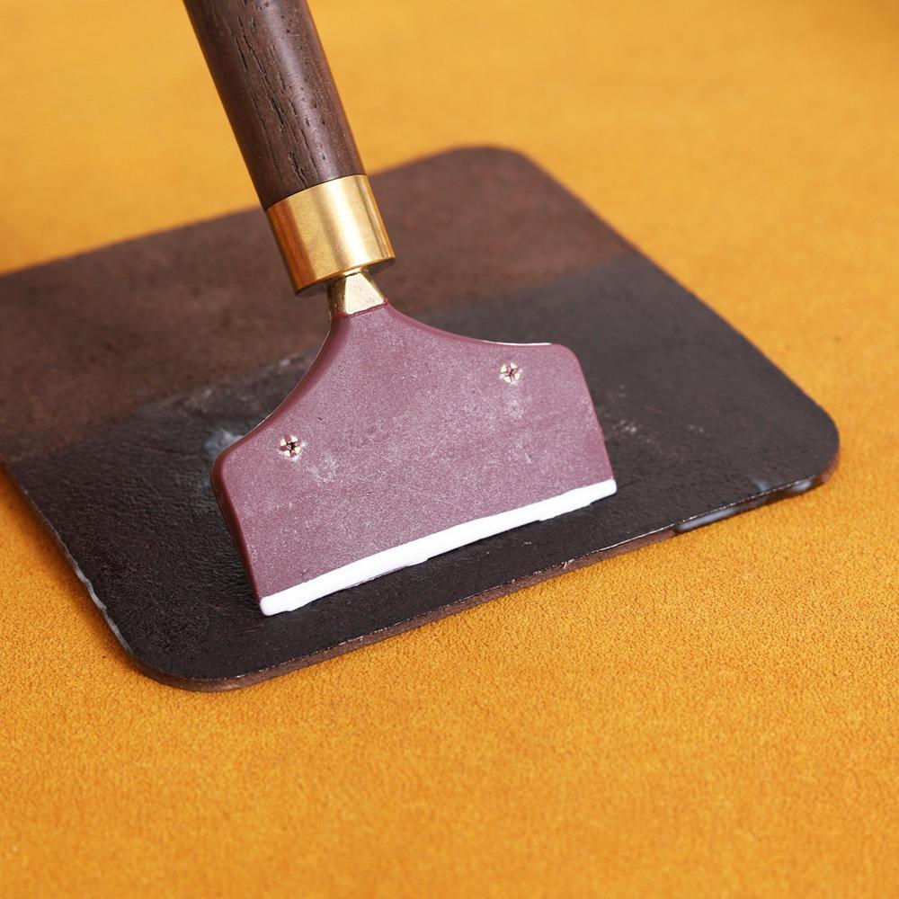 1Pc Practical Leather Gluing Tool Sandalwood Handle DIY Handcraft Glue Application Tools For Leathercraft Handmade