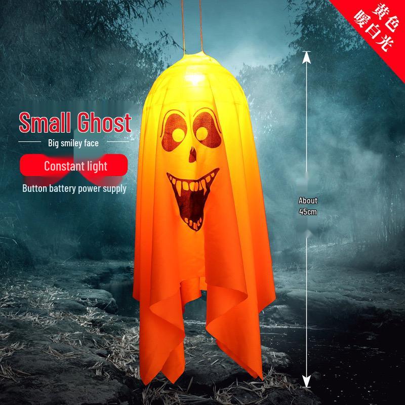 Halloween Ghost & Pumpkin Light Pendant: Luminous Ornaments for Haunted House & Party Decor