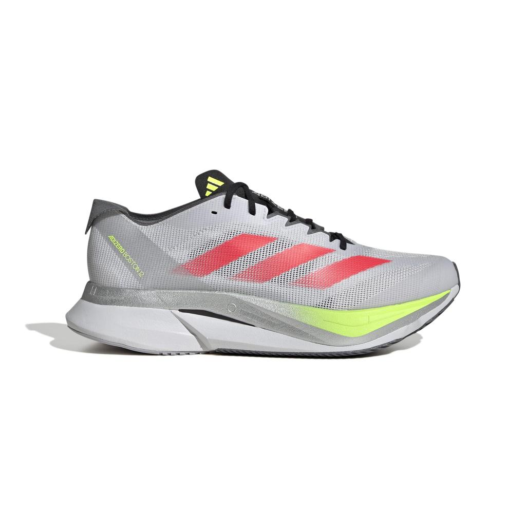 Adidas adizero Boston 12 Running Shoes, Unisex Adult, MDF81, Dash Gray/Lucid Red/Lucid Lemon (JI4472), Size 26.5cm