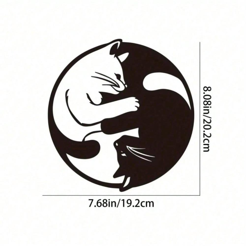 

Handcrafted Metal Cat Yin Yang Wall Art Gothic Boho Decor for Home Garden Bedroom Indoor Outdoor Halloween Christmas Gift TY3433 різнокольоровий