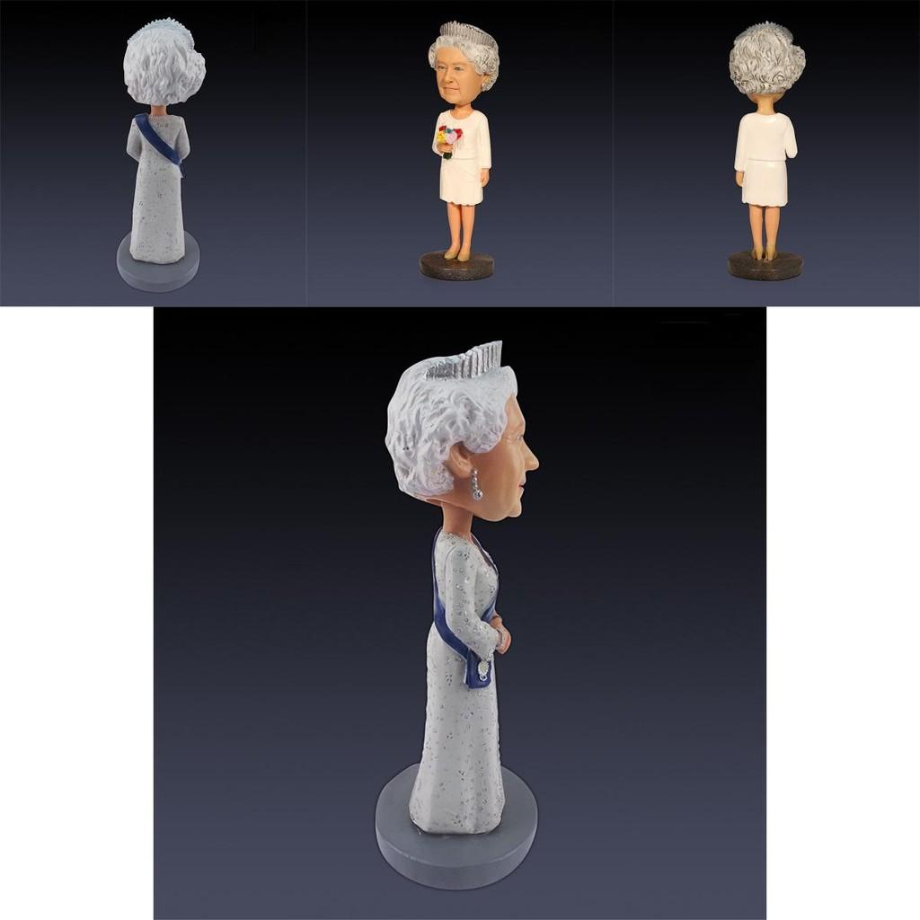 La Reine 70e Jubilé de Platine Statue Tête Bobble Matériau Résine Lourde Peinture Faite à la Main Décoration Maison Bureau