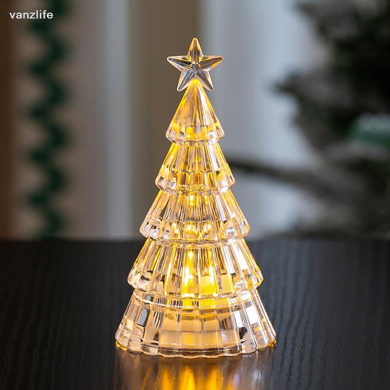 Christmas decorations, mini glowing crystal tree desktop ornaments, cross - border creative children's Christmas gift lights