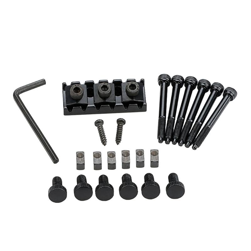 Electric Guitar String Locking Nut Replacement 6-String Headless Electric Guitar Locking Nuts with Wrench & Screw 1