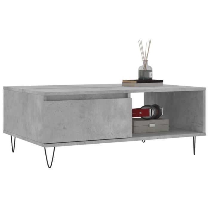 VidaXL Table basse gris béton 90x60x35 cm bois d'ingénierie 827064