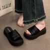 [R & D arch sole] Lovanson's thick-soled one-word slippers women's 2025 summer wear cool slippers