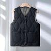 Women's 2025 Collarless Cotton Vest - Autumn/Winter Large Size Round Neck Waistcoat