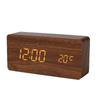 Minimalist LED Wooden Clock: Smart USB-Powered Alarm & Digital Display for Bedside or Desk.