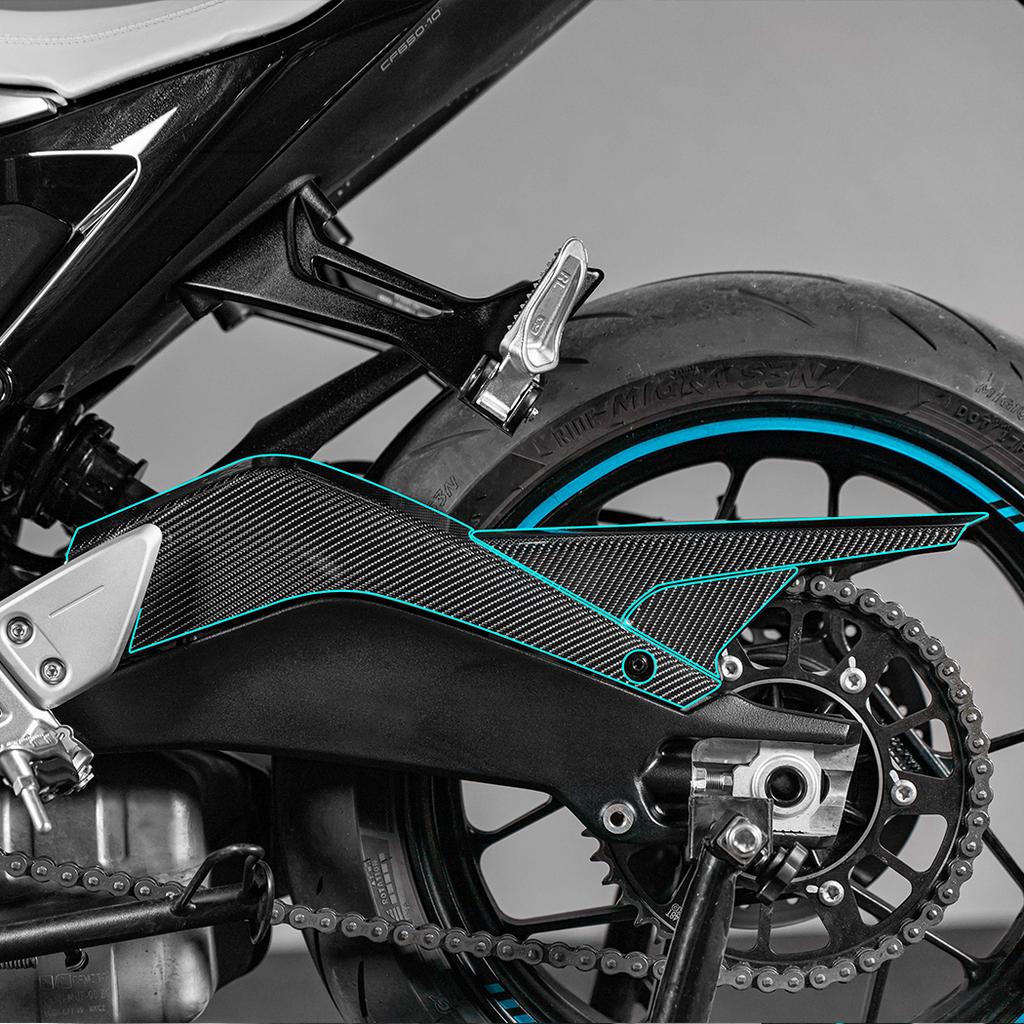 For CFMOTO 675SR Carbon Fiber Protective Sticker Upgrade Material Body Plastic Area Motorcycle Parts