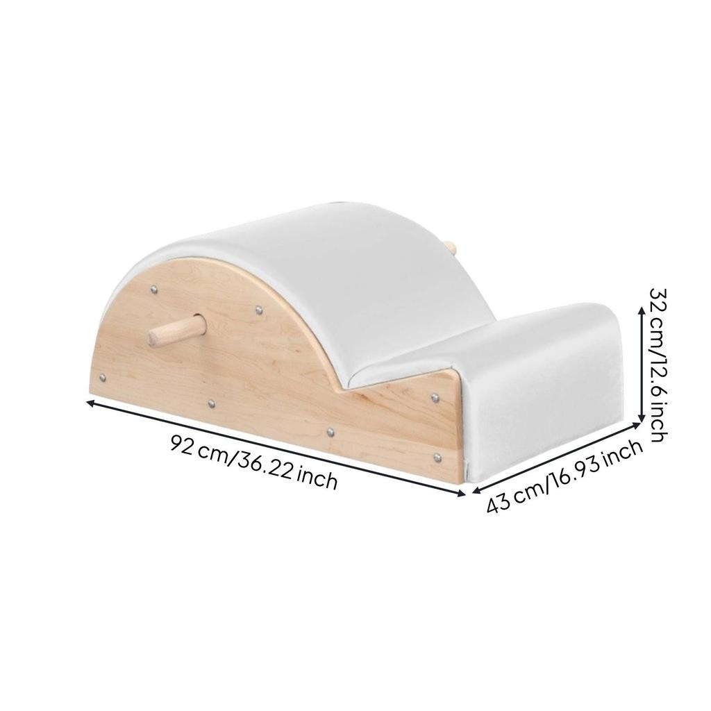 Pilates Spine Corrector PU Leather Wooden Stepped Design