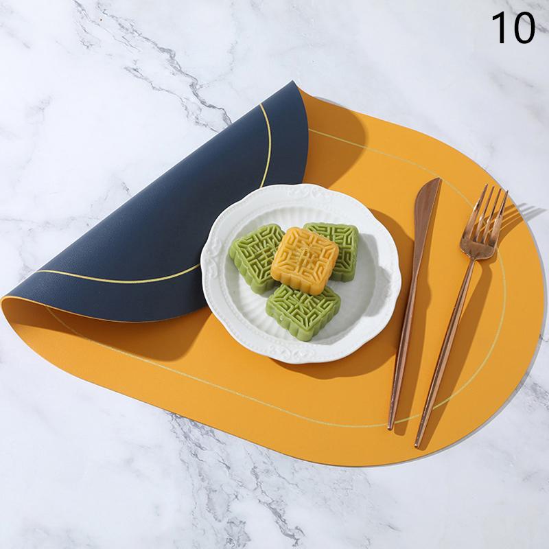 

Шкіряний килимок Овальний маслостійкий килимок для домашньої їдальні Кухонний стіл Дизайнерський килимок для столу Водонепроникний термостійкий домашній декор