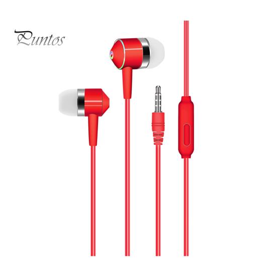 Wired Earphone with Microphone Comfortable Wired Headset Surround Bass Sound In-ear Headphone for Music Call