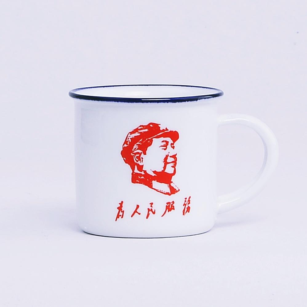 Private Personality Sub Mini Teacup Ceramic Water Cup Creative Small Nostalgic Retro Imitation Enamel Cup Teacup