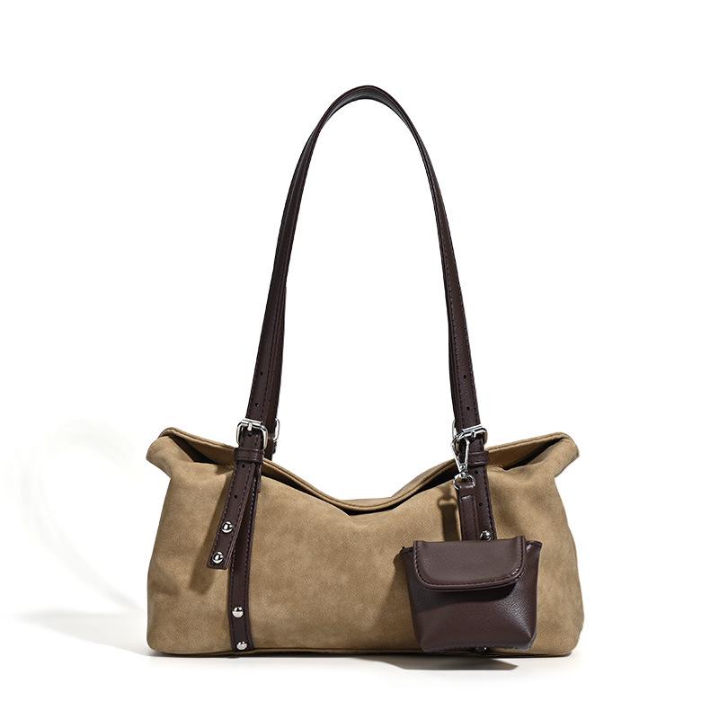 Retro Wildleder Große Kapazität Damen Schulter- und Umhängetasche - Herbst/Winter Vielseitiges Design