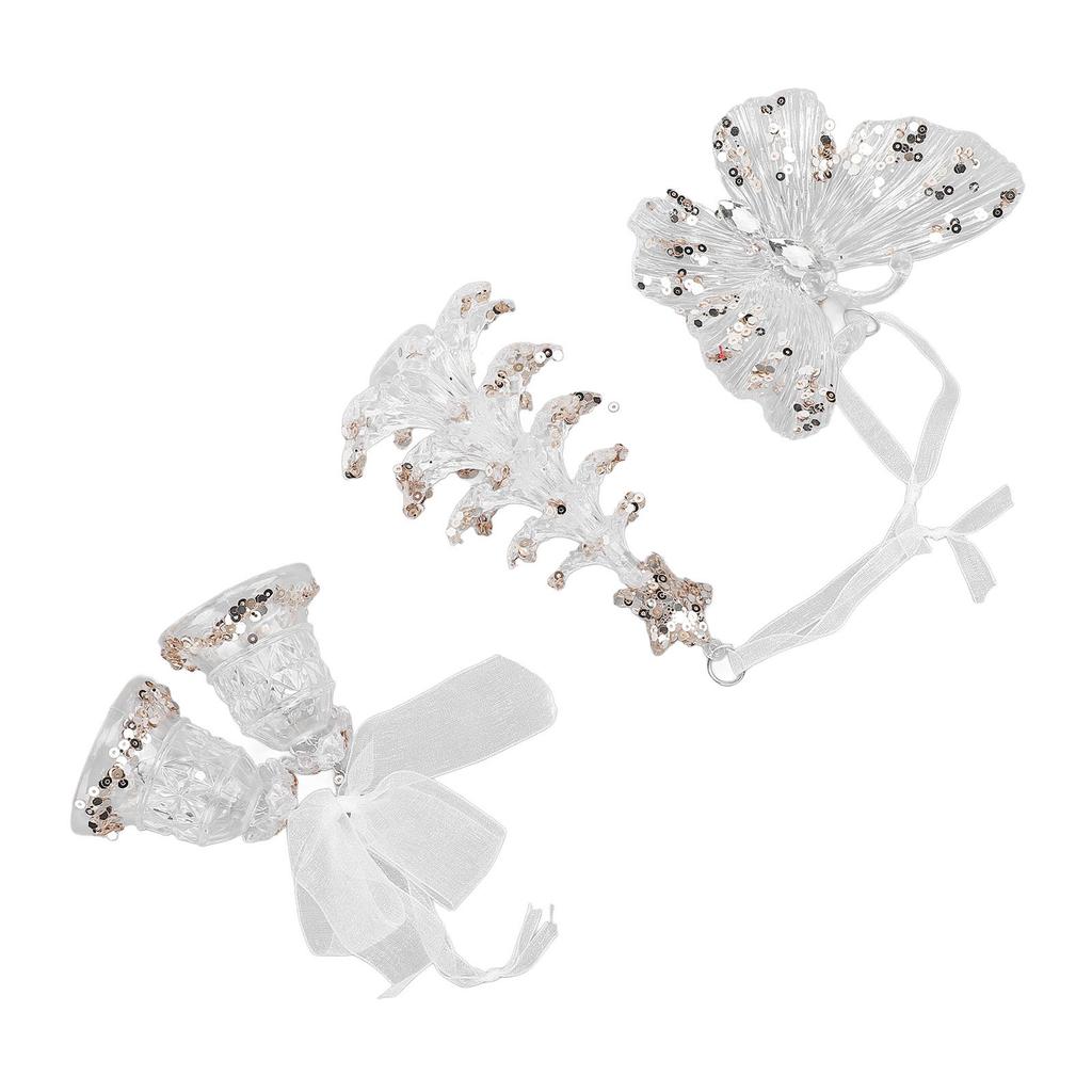 3pcs Xmas Bells Tree Ornament Xmas Theme Tree Hanging Decorative Pendant Set for Doorways