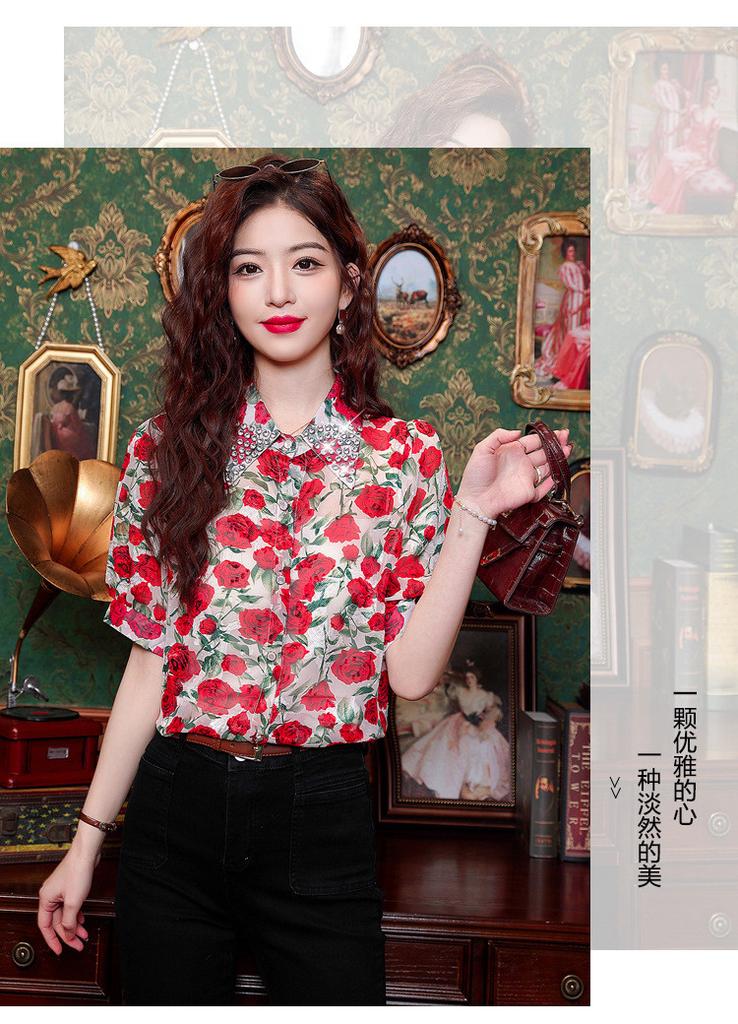 2025 New Chinese Style Fashion Printed Shirt for Women