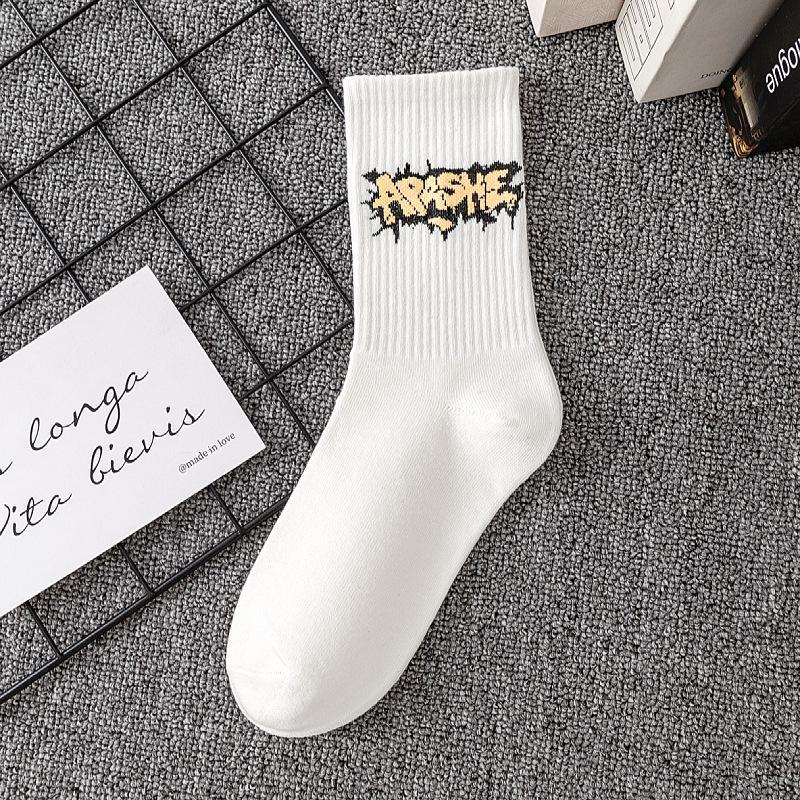 

Модные женские белые носки средней длины в корейском стиле на все времена года No. 2; one size
