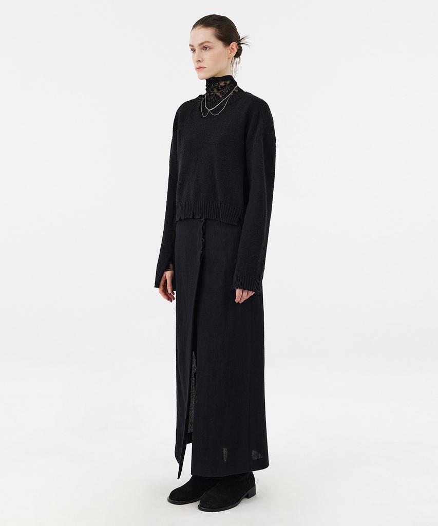 YOUTH Damaged Cropped Knit - Black