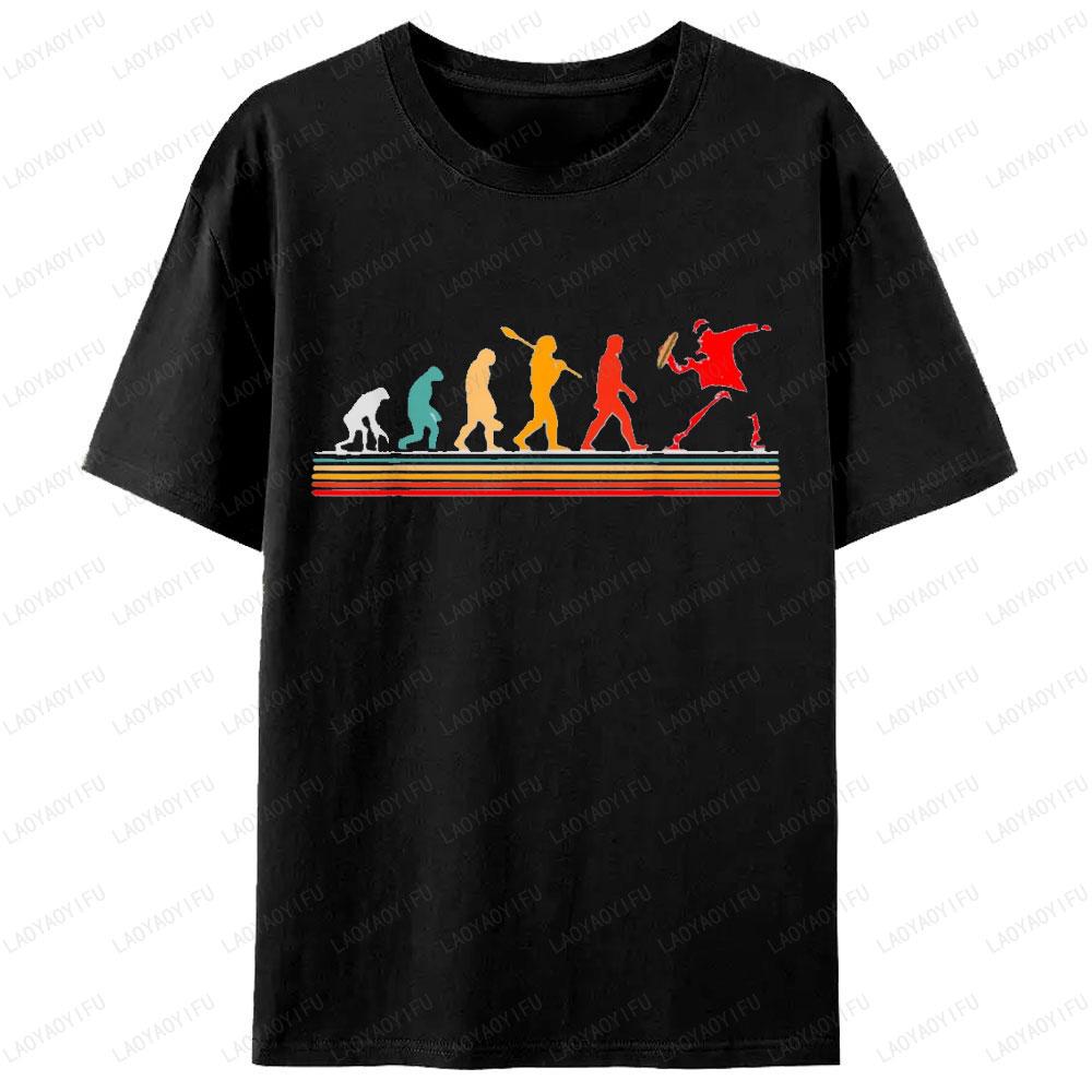 Evoluzione della Maglietta Grafica Umana per Uomini Donne Classica Semplice Tshirt Streetwear Unisex Corta