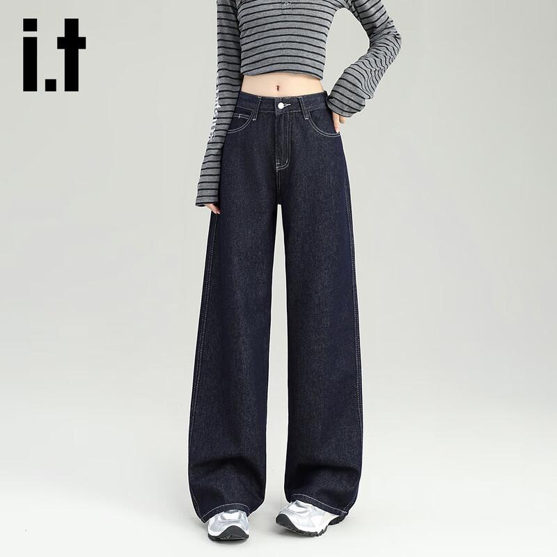 

izzue it Women s High-Waist Retro Wide-Leg Jeans M