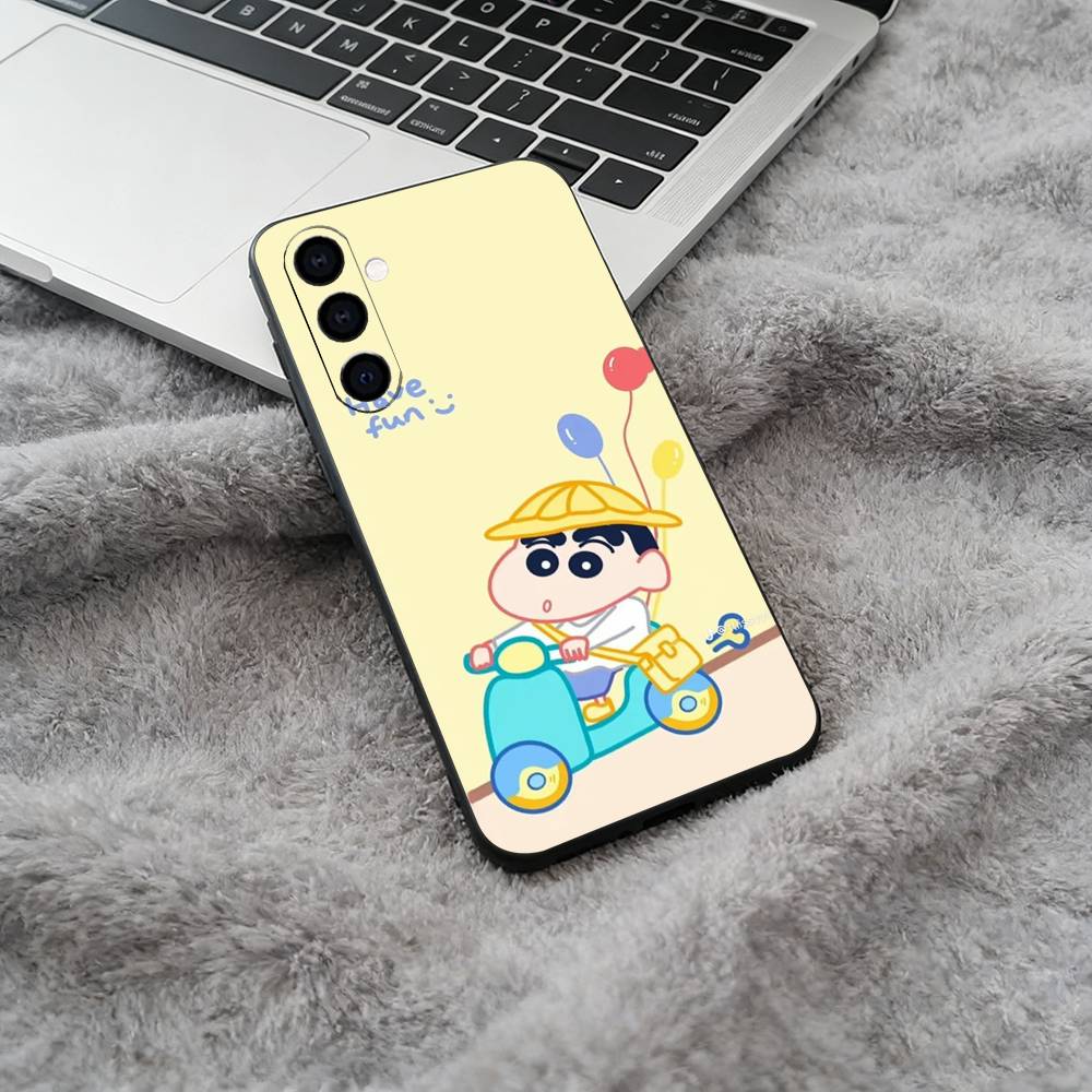 

C-S-C-Crayon -Shin-chan Black Soft Silicone Phone Case for Samsung Galaxy A73, A71, A72, A70, A53, A52, A51 Samsung a12
