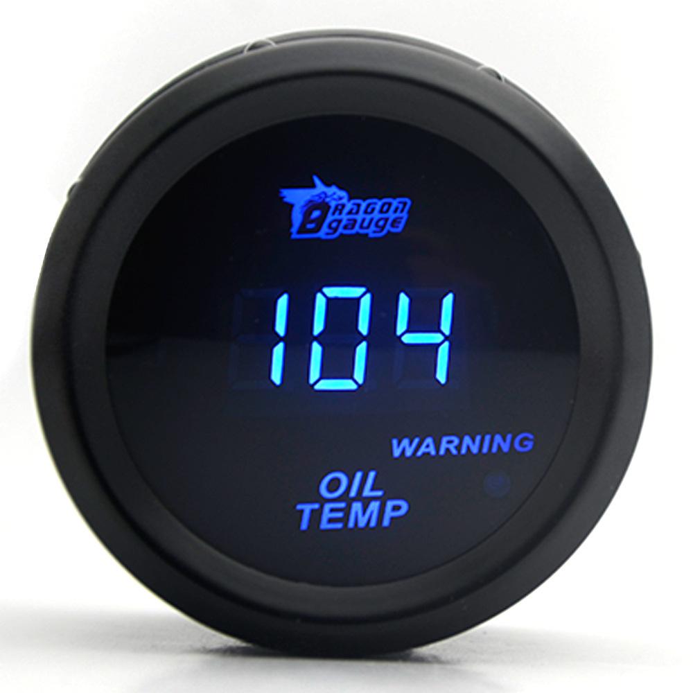 52MM Car Modification Gauge: Digital Display with Blue Light for Turbo, Water Temp, Oil Temp, Oil Pressure, Voltage (12V)