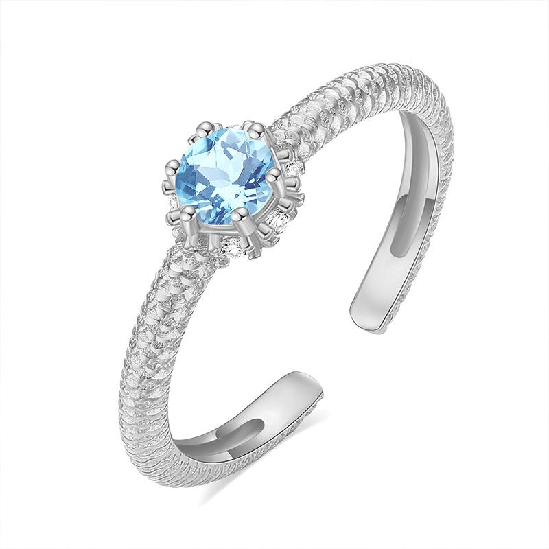 Elegant S925 Silver Ring, Natural Gemstone, Adjustable Band, Premium Jewelry for Her